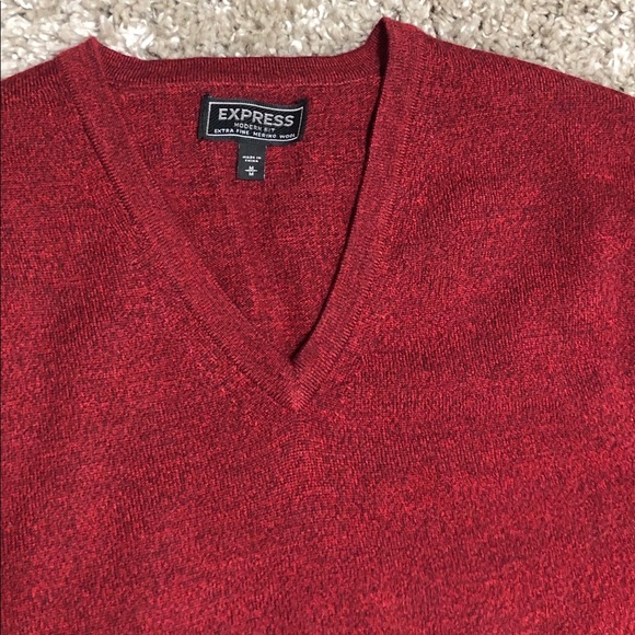 Express Modern Fit Merino Wool V-Neck - Picture 4 of 7